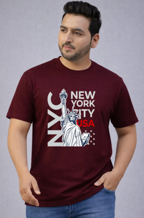 Men Classic Round Neck Cotton T-Shirt - Style 5