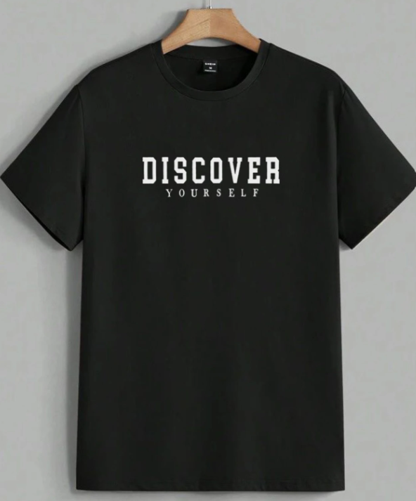 Men Signature Round Neck Cotton T-Shirt - Style 5