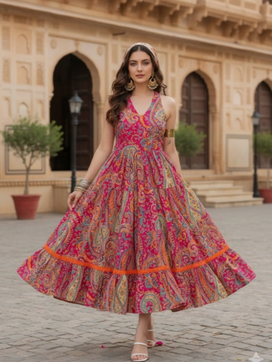 Women Printed Flared Kurti
