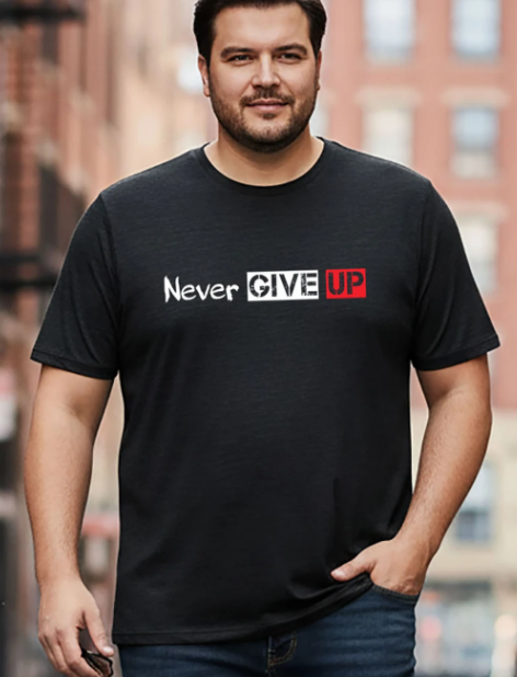 Men Active Round Neck Cotton T-Shirt - Style 4
