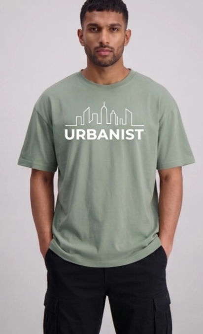 Men Urban Round Neck Cotton T-Shirt - Style 4