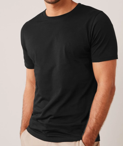 Men Signature Round Neck Cotton T-Shirt