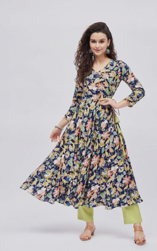 Women Angrakha-Style Kurti
