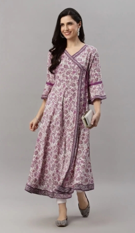 Women Angrakha-Style Kurti