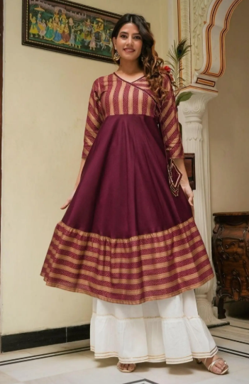 Women Angrakha-Style Kurti