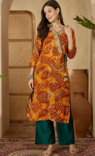 Women Angrakha-Style Kurti