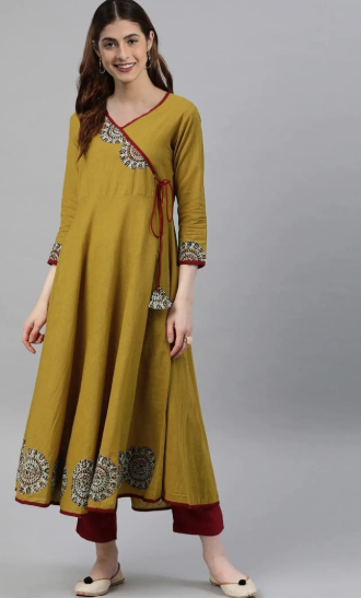 Women Angrakha-Style Kurti