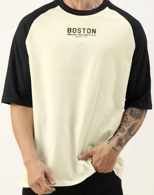 Men Contrast Sleeve T-Shirt