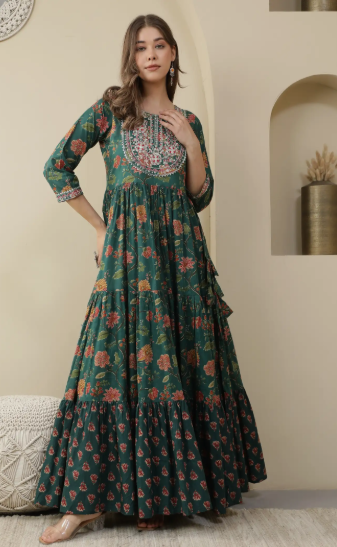 Women Floral Anarkali Kurti