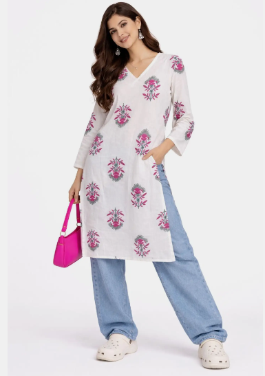 Women Block Print Kurti