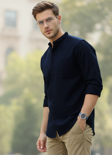 Men Urban Cotton Casual Shirt - Style 3