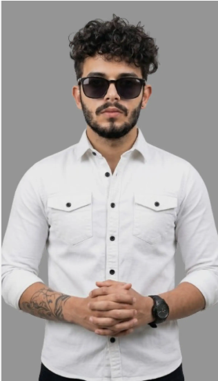 Men Classic Cotton Casual Shirt - Style 6