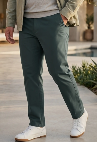 Men Classic Slim Fit Chino Trousers - Style 11