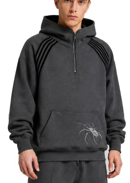 Men Modern Fleece Pullover Hoodie - Style 2