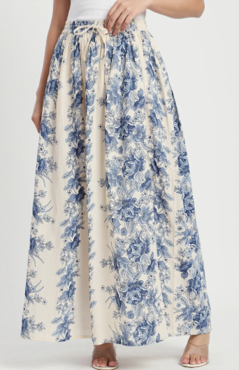 & Ethnic Print Wrap-Around Maxi Pure Cotton Skirt - Style 2