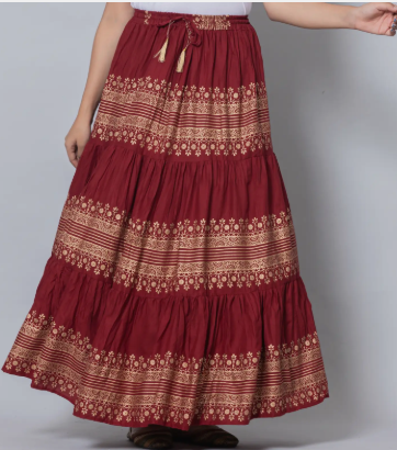 & Ethnic Print Wrap-Around Maxi Skirt - Style 3
